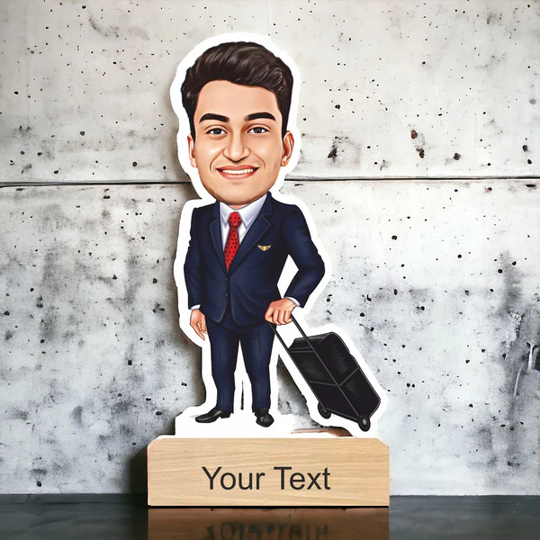 Personalized Caricature With Wooden Stand